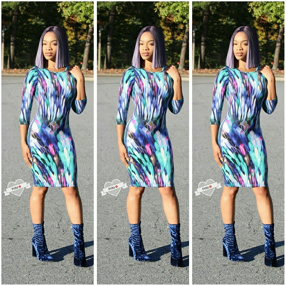 Abstract midi dress
